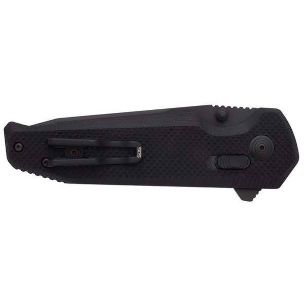 Sog Folding Knives, Black, Steel, Straight - 12-57-01-57