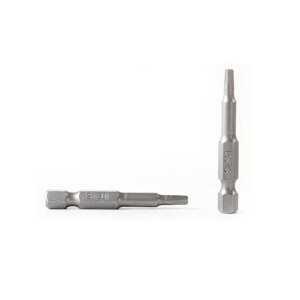 Superior Steel 1# Square Recess Screwdriver Bits - 2 Inch Long, PK 10 - BSQ201-10PK