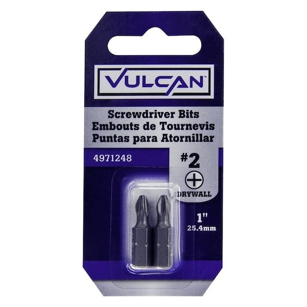 Vulcan Screwdriver Bit, Hex Shank, S2 Chrome Molybdenum Steel - 309291OR
