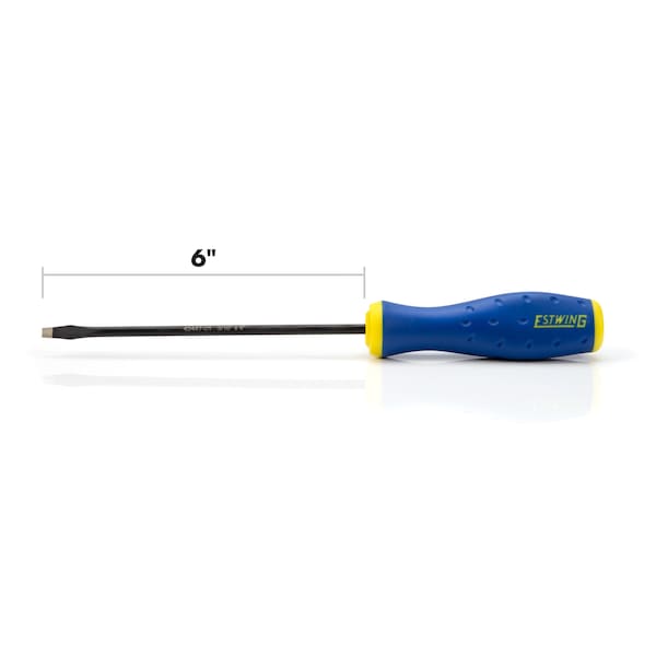 Estwing 3/16" x 6" Slotted Magnetic Diamond Tip Screwdriver with Ergonomic Handle - 42447-01