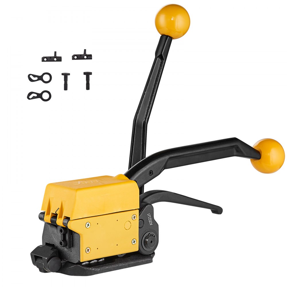 VEVOR Steel Strapping Tool for 1/2"-3/4" Width, 3-in-1 (Tensioner, Crimper, Cutter) Manual Belt Packaging Banding Machine Packaging Metal Steel Strapping Banding Tool Machine for Stainless Steel Strap - SDGDKZGJDJT04MNNHV0