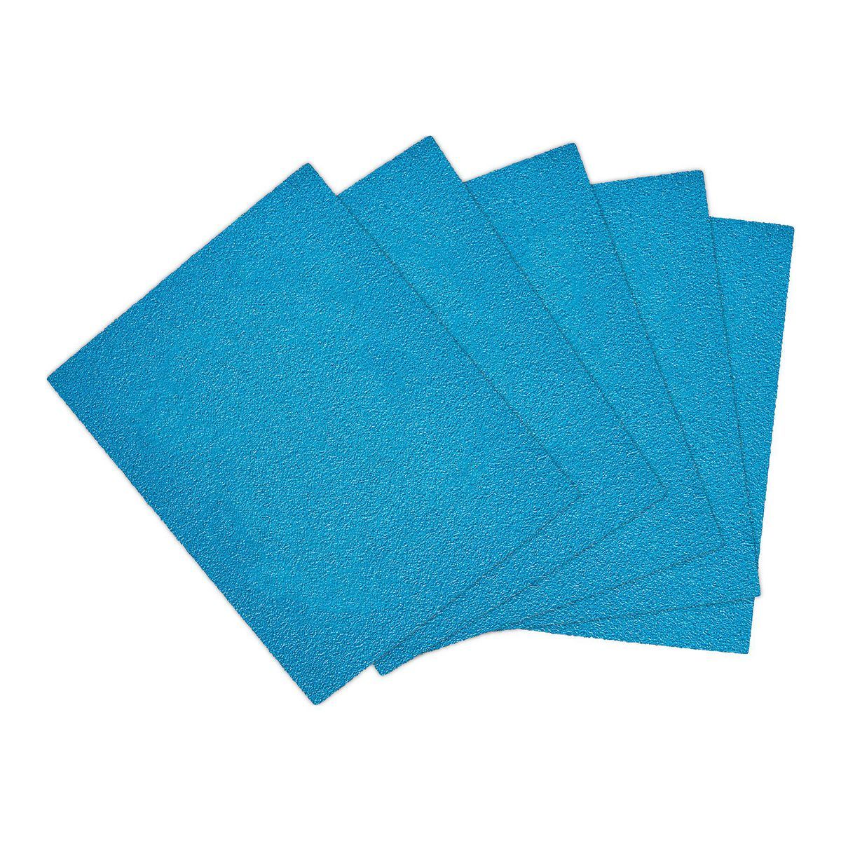 Hércules 4-1/2 in. x 5-1/2 in. 60 Grit 1/4 Hoja de Lija con Grano de Alúmina Cerámica, Paquete de 5 - 58136