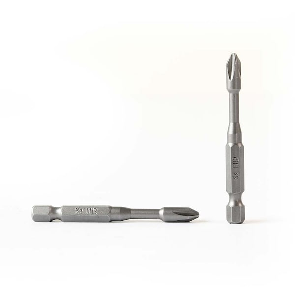 Superior Steel PH2 Single Phillips Head High Torque Power Screwdriver Bits - 2.5 Inch Long, PK 25 - BP465-25PK