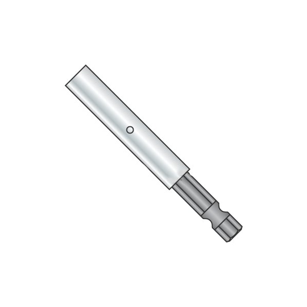 Newport Fasteners 6 X 1/4 Magnetic C Ring Hex Insert Bit Holder/Hex Size: 1/4"/Length 6"/Shank: 1/4" , 6PK - 502535