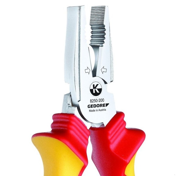 Gedore Ins. Power Combination Pliers, 7-7/8" - VDE 8250-200 H