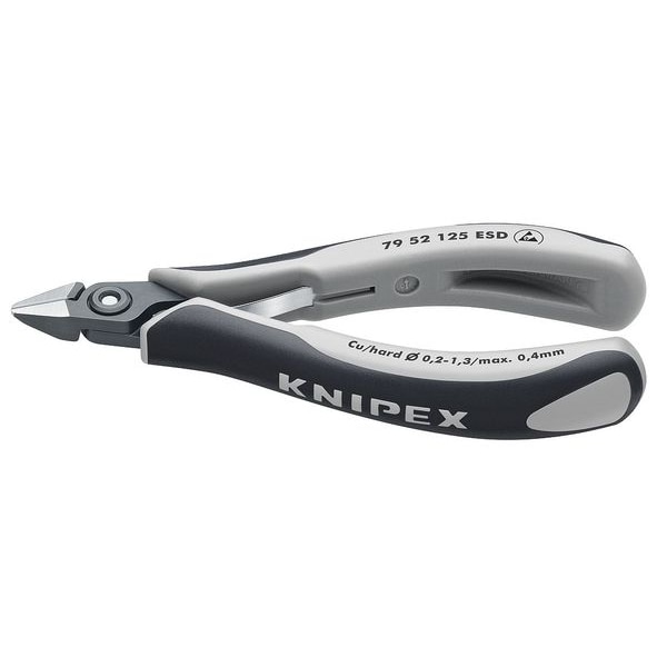 Knipex 5 in 79 Diagonal Cutting Plier Standard Cut Pointed Nose Uninsulated - 79 52 125 ESD