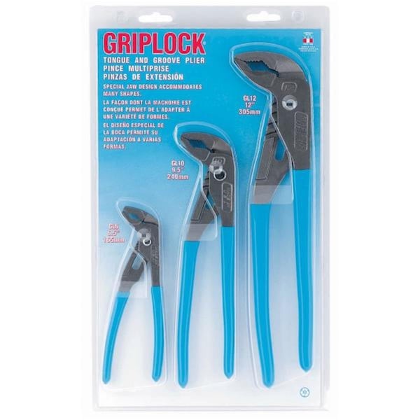 Channellock Griplock Tongue & Groove Pliers Set 3 Piece - CH335522