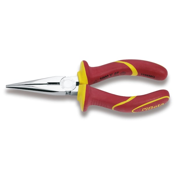 Beta 1166MQ Extra-Long Needle Nose Pliers, Insulated 1000V, OAL 160mm - 011660096