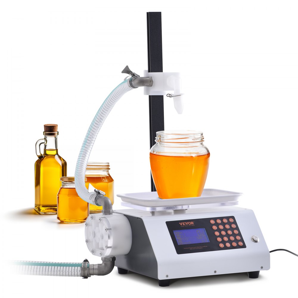 VEVOR Liquid Filling Machine, 50-5000 g Weighing Capacity, Automatic Bottle Filler Machine Bottling Machine Gear Pump Digital Control for Honey, Oil, Wine, Detergent, Viscous Liquids (Single Nozzle) - WSDBGYGZJWXX420VCV1