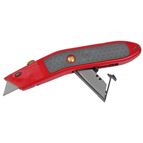 The Brush Man Ergonomic Quick-Change Utility Knife, Rubber Grips, 6PK - KNIFE-RETR-HD