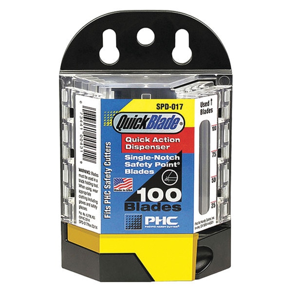 Safety Point SPD-017 Safety Point® Blade Dispenser, Black/Clear, 100 Blades/Case - KN141