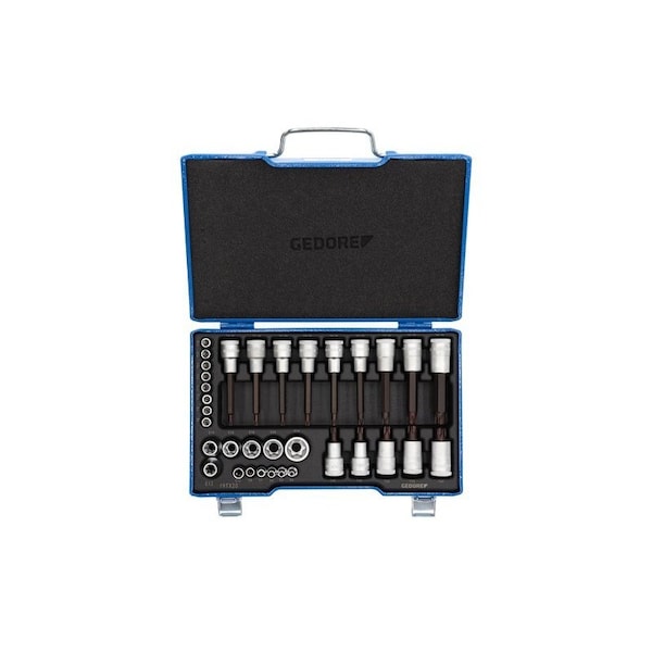 Gedore Screwdriver Bit Socket Set, 1/2", 1/4" - 19 TX 20
