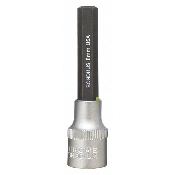 Bondhus 8mm ProHold Hex Bit, 2" Length - With 3/8" Dr Socket - 43272