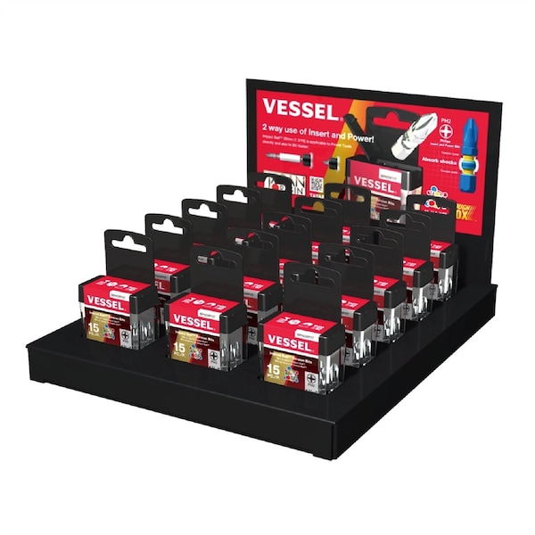 Vessel Vessel Impact Ball Torsion Bits PH2X30 15PC (TicTac) x 15 Displayer - IBPH230P15T-DSP