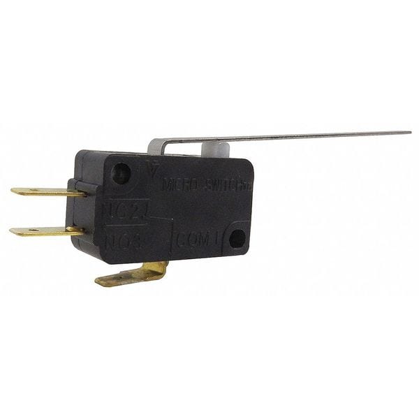 Interruptor de acción rápida miniatura Honeywell, palanca, actuador largo, SPDT, calificación de contacto de 5A @ 240V CA - V7-1A17D8-057