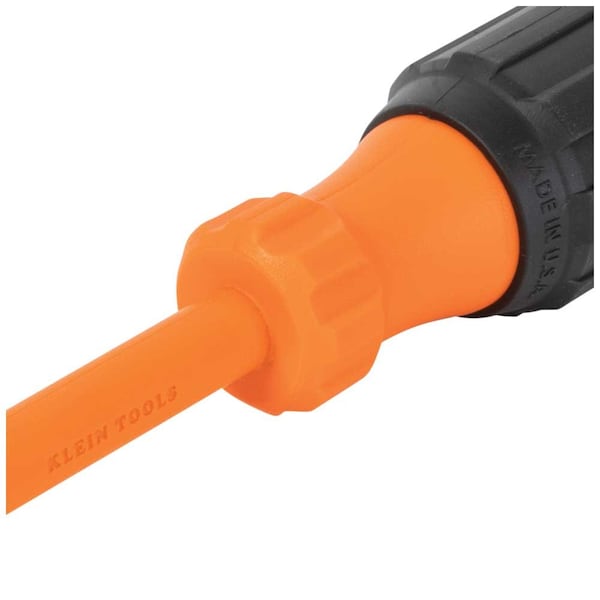 Klein Tools Insulated Screwdriver, 1/4-Inch Cabinet Tip, 4-Inch Round Shank - 6824INS
