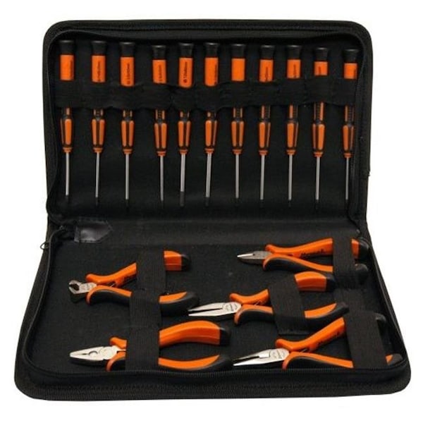 Homak Homak HT06801700 17 Piece Precision Pliers and Screwdriver Set - HT06801700