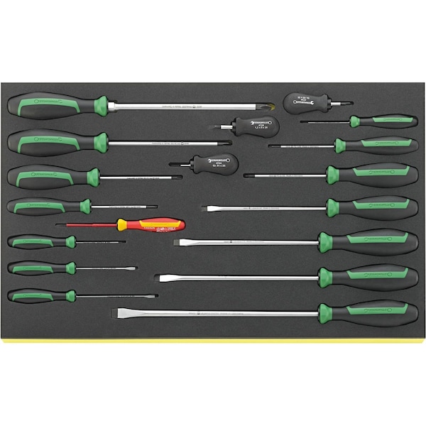 Stahlwille Tools DRALL+ set of screwdrivers i.TCS inlay No.TCS 4620/4660 VDE 3/3-tray18-pcs. - 96831179