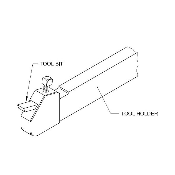 Hhip 3/8 X 7/8 X 5" Right Hand Turning & Cut-Off Tool Holder - 2206-0375