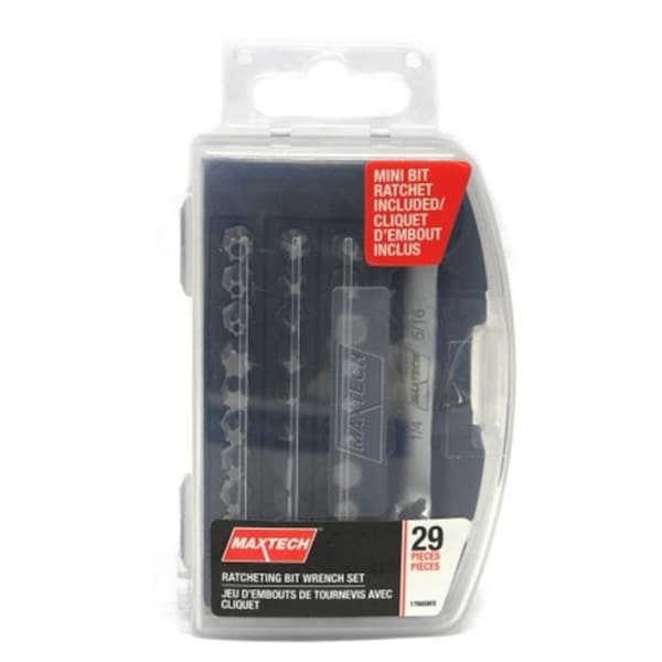 Maxtech Consumer Products Maxtech Consumer Products 17685MX Mini Ratchet and Screwdriver Bit Set; 29 Pieces - 17685MX
