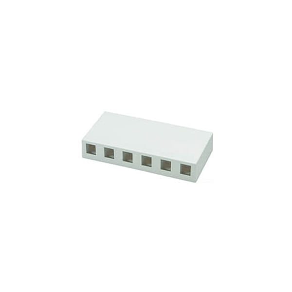 Allen Tel Electrical Surface Mount Box, 6-Port Versatap Shuttered, White - AT33-6-15