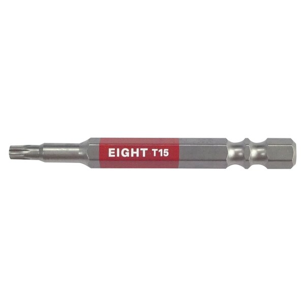 Eight Tool EX-IMPACT HIGH IMPACT TORX BIT 6.35MM SHANK 9&13MM GROOVE, T15 X 65MM OAL - EA-310 T15 x 65