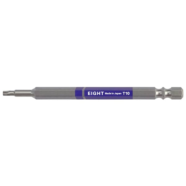 Eight Tool EX-IMPACT HIGH IMPACT TORX BIT 6.35MM SHANK 9&13MM GROOVE COLOR CODED, T10 X 100MM OAL PRPL - EA-310C T10 x 100