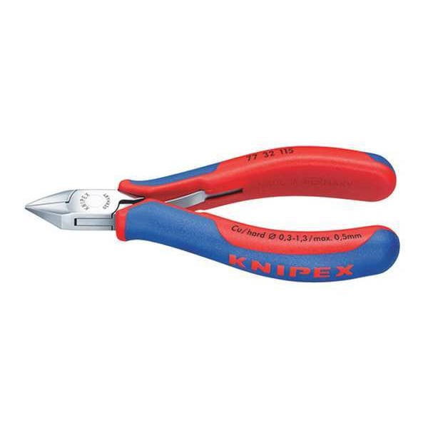 Knipex 4 3/4 in 77 Diagonal Cutting Plier Standard Cut Pointed Nose Uninsulated - 77 32 115