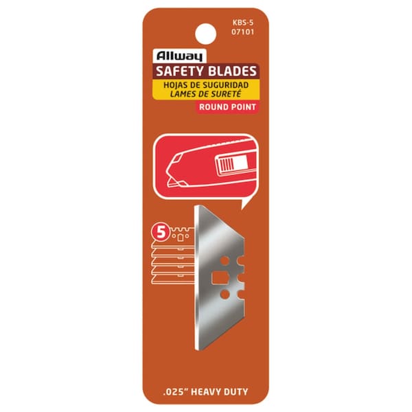 Allway Steel 3 Notch Round Point Razor Blade 2-5/32 in. L 5 pk, 5PK - KBS5