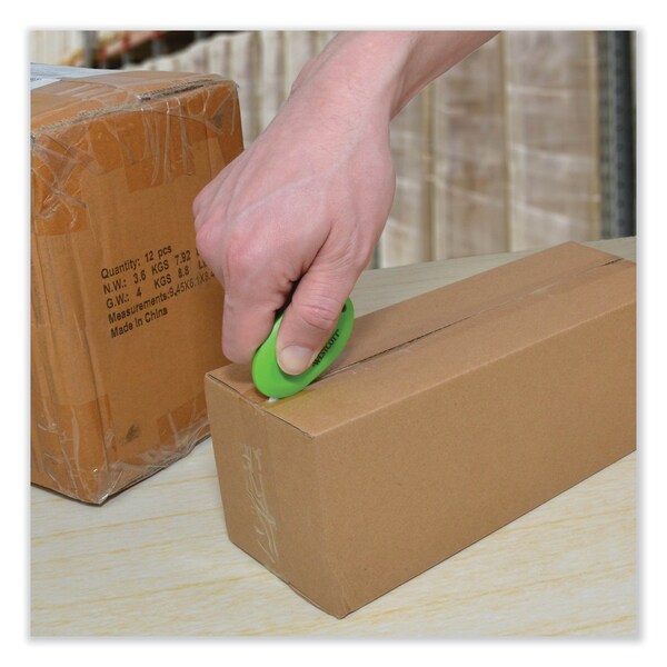 Westcott Compact Safety Ceramic Blade Box Cutter, 2.5" Retractable Blade, Green - 16474