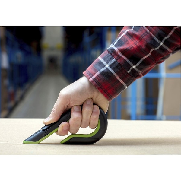 Slice Box Cutter, Auto-Retract, 7/10"Wx6-7/10"Lx3-2/5"H, GYGN - SLI10503