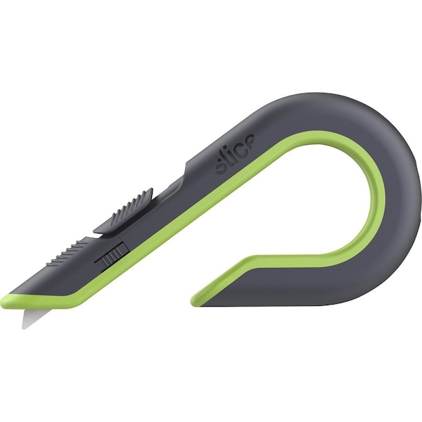 Slice Box Cutter, Auto-Retract, 7/10"Wx6-7/10"Lx3-2/5"H, GYGN - SLI10503