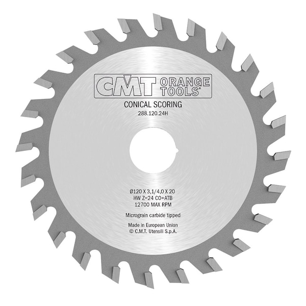 Cmt Scoring Blade, 120mm dia., 3.1-4.2mm Kerf - 288.120.24K