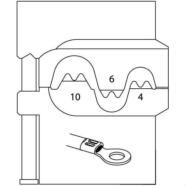 Gedore Module Insert, Non-Insulated Terminals, Capacity: 22 to 14 AWG, 12 to 10 AWG - 8140-05