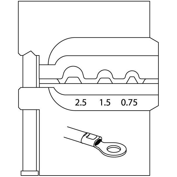 Gedore Module Insert, Non-Insulated Terminals, Insulated / Uninsulated: Uninsulated - 8140-04