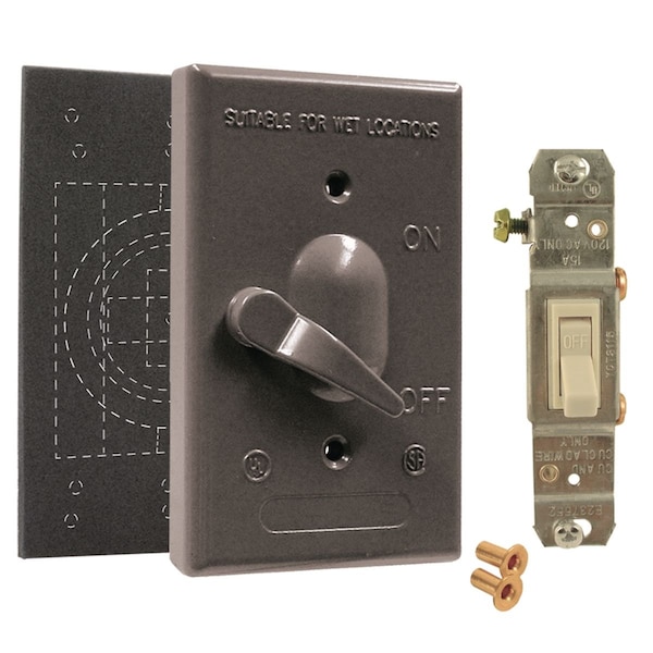 Bell Outdoor Leverswitch, 1 Gang, Aluminum, Cover Box Type - 5121-2