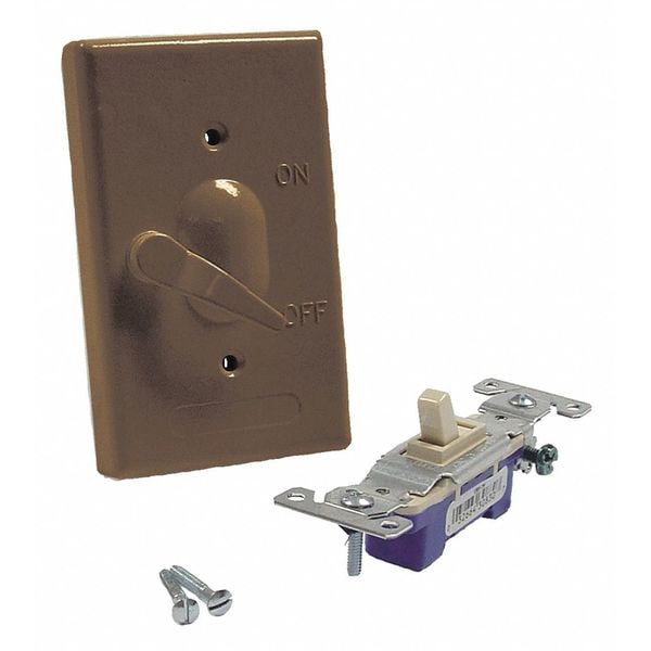 Bell Outdoor Leverswitch, 1 Gang, Aluminum, Cover Box Type - 5121-2