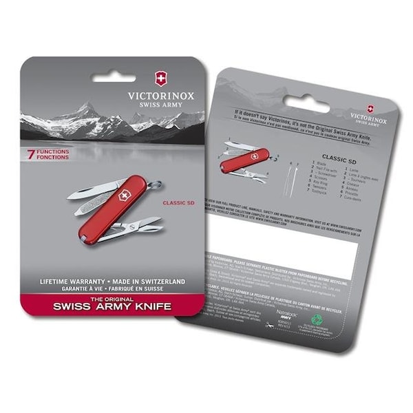 Swiss Arms Swiss Army Brands VIC-56011 2019 58 mm Victorinox Classic SD Pocket Knife; Red - VIC-56011