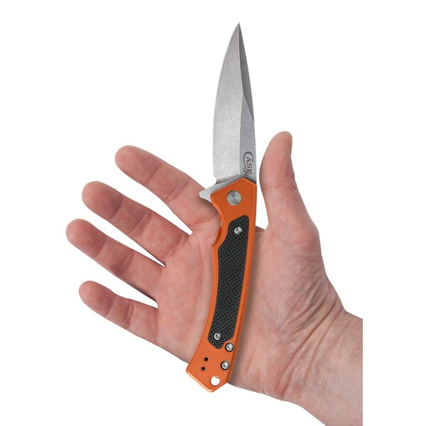 Case Cutlery Knife, Case Orange Anodized Aluminum Marilla with Black G-10 Grip - 25886