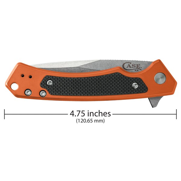 Case Cutlery Knife, Case Orange Anodized Aluminum Marilla with Black G-10 Grip - 25886