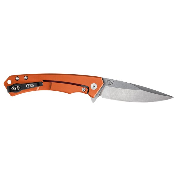 Case Cutlery Knife, Case Orange Anodized Aluminum Marilla with Black G-10 Grip - 25886