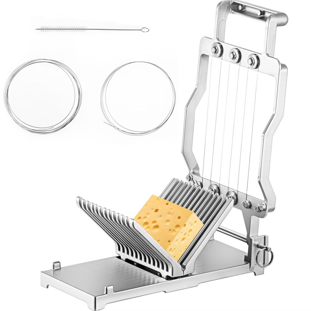 VEVOR Cheese Cutter With Wire 1 cm & 2 cm Cheeser Butter Cutting Blade Replaceable Cheese Slicer Wire, Aluminum Alloy Commercial Cheese Slicer with 304 Stainless Steel Wire Kitchen Cooking Baking Tool - NLQPJRW61VV3169FIV0