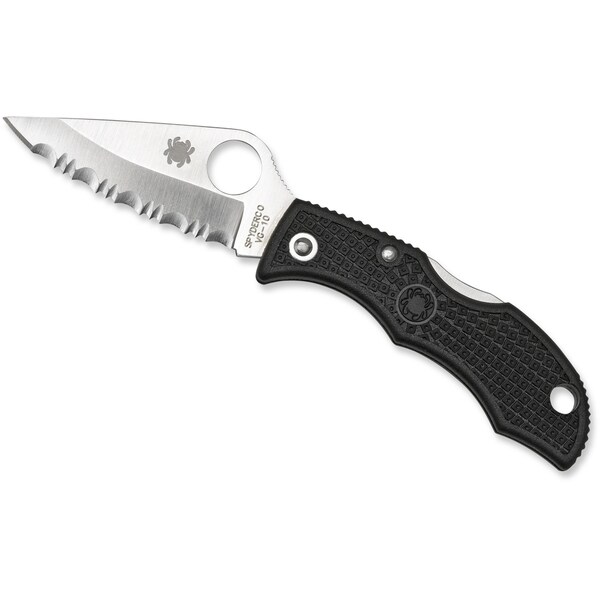 Spyderco 2024 Spyderco Ladybug 3 Lightweight Black Serrated - SPY-LBKS3
