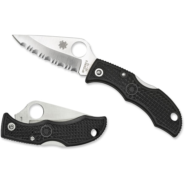 Spyderco 2024 Spyderco Ladybug 3 Lightweight Black Serrated - SPY-LBKS3