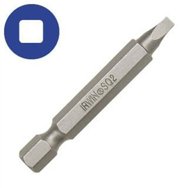 Irwin Power Bit, No. 2 Square Recess, 1/4 in. Hex Shank with Groove, 2-3/4 in. Long (Bulk) - IWAF23SQ2B10