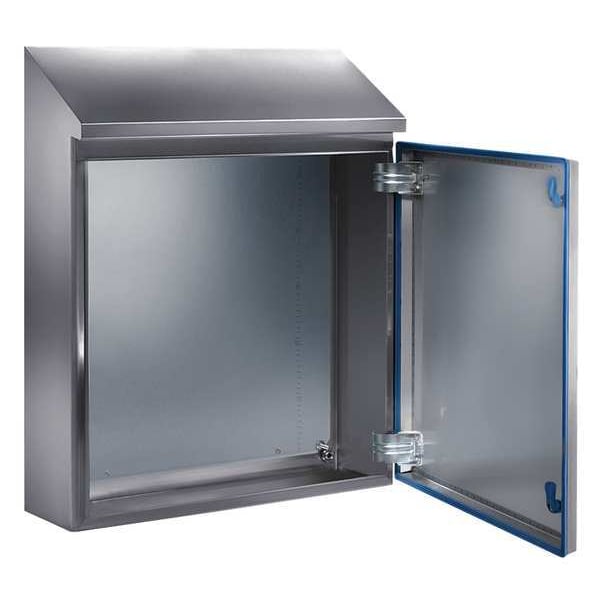 Rittal 316 Stainless Steel Electrical Enclosures, 17 in H, 8 in D, 15 in W, NEMA 4X, Hinged - 1306600