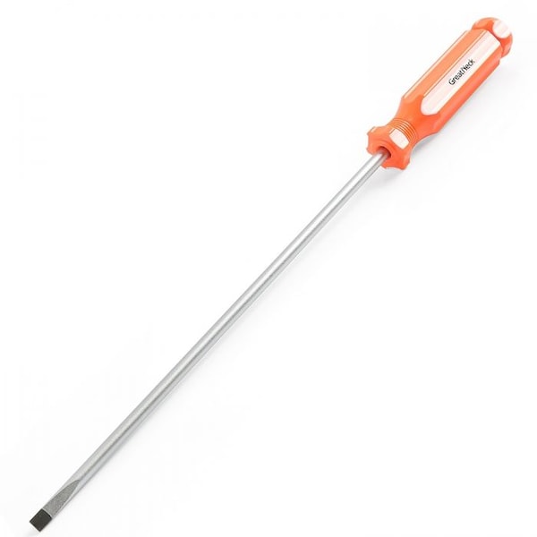 Great Neck 3/16 x 8 Inch Slotted Round Shank Cabinet Tip Screwdriver - 73014
