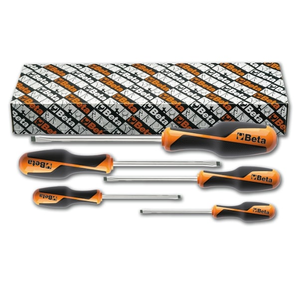 Beta 1264/S Set of 5 Screwdrivers for Headless Slotted Screws - 012640305