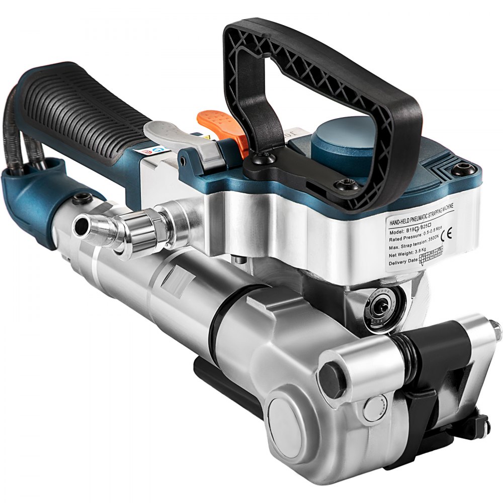 VEVOR B25 Pneumatic Strapping Tool, Hand Held Strapping Machine for 0.75-0.98 inch PP/PET Belt, Pneumatic Strapping Machine with 3500N Max Tension, for 0.5-1.5mm Plastic Belt - DBJB25QDKZJ000001V0