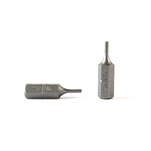 Superior Steel Single End Hexagonal Screwdriver Bits - 1 Inch Long - 1/16 Hex, PK 50 - BH106-50PK
